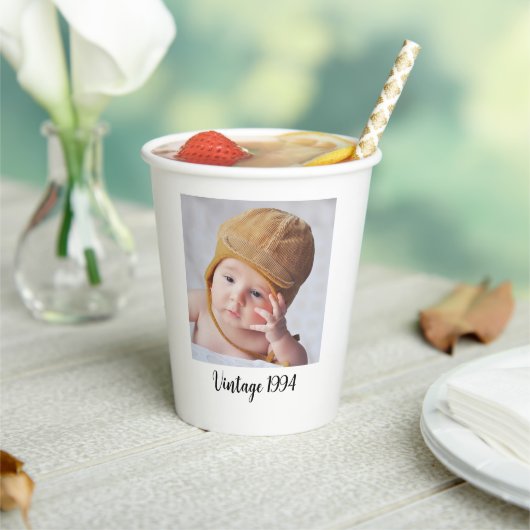誕生日カスタムパーティー写真ギフトパーティー装飾 紙コップ (インサイチュ)
