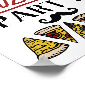 誕生日カスタムピザパーティー標識 ポスター (角)