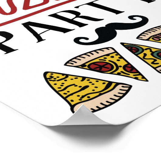 誕生日カスタムピザパーティー標識 ポスター (角)