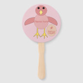 誕生日カスタムピンクの女の子ヒックハンドファン ハンドファン (裏面)