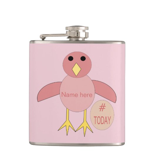 誕生日カスタムピンクスキットル フラスク (正面)