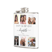 誕生日カスタムフォトコラージュ白い友達 フラスク (左)