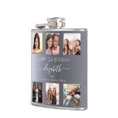誕生日カスタムフォトコラージュ銀色の友人 フラスク (左)
