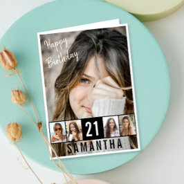 誕生日カスタムフォトコラージュ カード