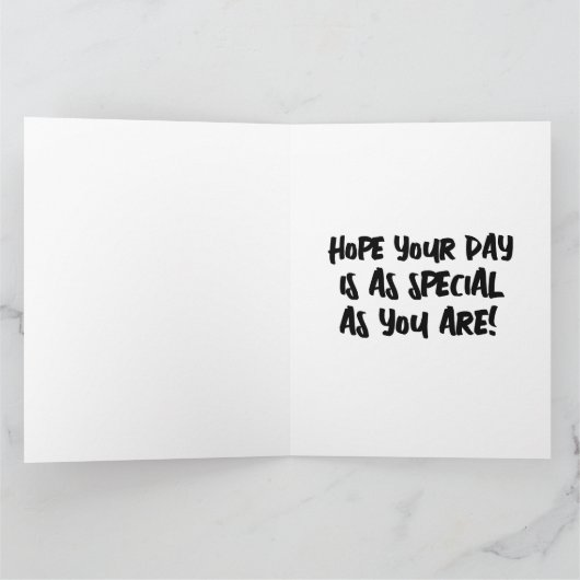 誕生日カスタムフォトスモダンクリプト挨拶カード カード (内部)