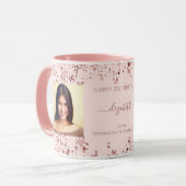 誕生日カスタムフォトバラ金ゴールドフレンズ高級 マグカップ (正面左)