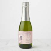 誕生日カスタムフォトバラ金ゴールド銀 スパークリングワインラベル (正面)