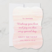 誕生日カスタムフォトフラット発表カード (裏面)