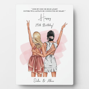 誕生日カスタムフレンズポートレート – ピンク フォトプラーク