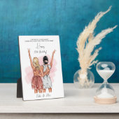 誕生日カスタムフレンズポートレート – ピンク フォトプラーク (側面)