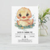 誕生日カスタムポンドアヒル 招待状 (スタンド正面)