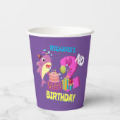 誕生日カスタムマムームアウンティパダディシャーク 紙コップ (裏面)