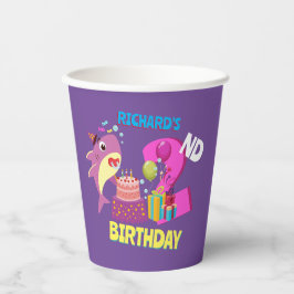 誕生日カスタムマムームアウンティパダディシャーク 紙コップ