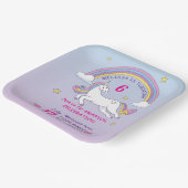 誕生日カスタムユニコーンプレートスクエアパーティー ペーパープレート (傾斜あり)