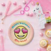 誕生日カスタムラブ絵文字 ペーパープレート (パーティー)