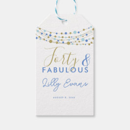 誕生日カスタムラベル、グリッターと青、ギフトラベル ギフトタグ