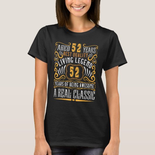 誕生日カスタムヴィンテージ52年の素晴らしさ Tシャツ (正面)