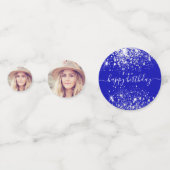 誕生日カスタム光王室の銀グリッター粉 コンフェッティ (裏面)