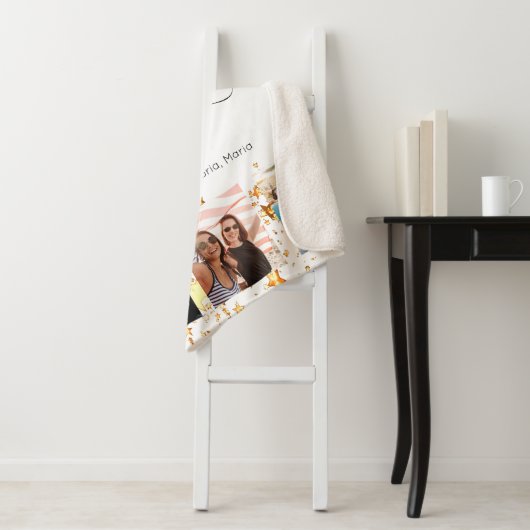 誕生日カスタム写真コラージュ白金ゴールド友達 シェルパブランケット (インサイチュ)