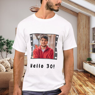 誕生日カスタム写真フィルムhello guys men tシャツ