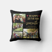 誕生日カスタム写真最高のの友人名スクリプト クッション (裏面)