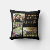 誕生日カスタム写真最高のの友人名スクリプト クッション (正面)