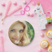 誕生日カスタム写真hello 18 18 ペーパープレート (パーティー)