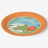 誕生日カスタム恐竜トリケラトプエージレッド ペーパープレート (アングル)