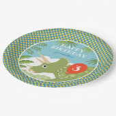 誕生日カスタム恐竜トリケラトプanyエイジブルー ペーパープレート (アングル)