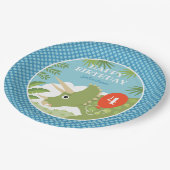 誕生日カスタム恐竜トリケラトプany年齢ブルース ペーパープレート (アングル)