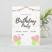 誕生日カスタム招待状デジタルカード 招待状 (スタンド正面)