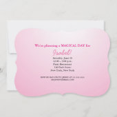 誕生日カスタム招待状ピンクプリンセス 招待状 (裏面)