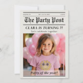 誕生日カスタム新聞の雑誌のカバーの呼び出し 招待状 (正面)