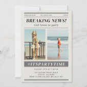 誕生日カスタム新聞の雑誌のカバーの呼び出し 招待状 (裏面)