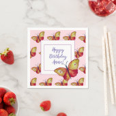 誕生日カスタム紙ナプキンズバタフライアート スタンダードカクテルナプキン (インサイチュ)