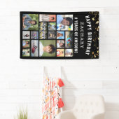 誕生日カスタム17フォトコラージュ黒金ゴールド星 横断幕 (インサイチュ)