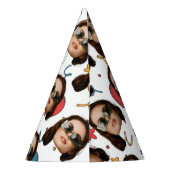 誕生日カスタム，写真，顔，パターン，パーティーデコール パーティーハット (裏面)