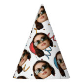 誕生日カスタム，写真，顔，パターン，パーティーデコール パーティーハット (左)