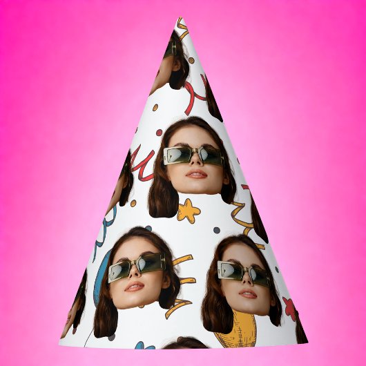 誕生日カスタム，写真，顔，パターン，パーティーデコール パーティーハット