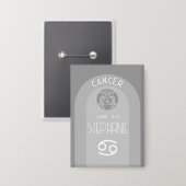 誕生日カスタム〔占星術の〕十二宮図がん – モダンデザイン 缶バッジ (正面/裏面)