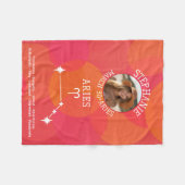 誕生日カスタム〔占星術の〕十二宮図アリ – フォトモダンデザイン フリースブランケット (正面(横))