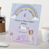 誕生日カスタムUnicornのTable Sign for Girls Edit 台座サイン (インサイチュ)