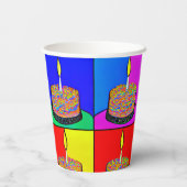 誕生日カップとケーキデザイン 紙コップ (裏面)