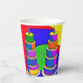 誕生日カップとケーキデザイン 紙コップ (裏面)