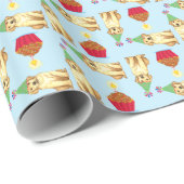 誕生日カップケーキイエロー・ラブラドール・レトリーバー ラッピングペーパー (ロールコーナー)