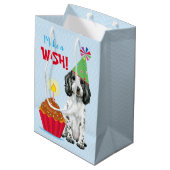 誕生日カップケーキイングリッシュコッカースパニエル犬 ミディアムペーパーバッグ (裏面アングル)