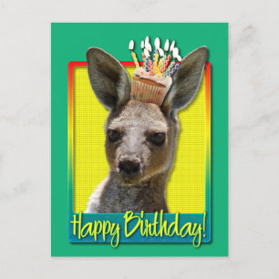 誕生日カップケーキカンガルー ポストカード