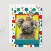 誕生日カップケーキコアラ ポストカード (正面/裏面)