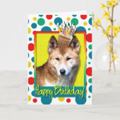 誕生日カップケーキディンゴ カード (黄色い花)