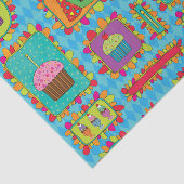 誕生日カップケーキデザートパーティーブルー 薄葉紙 (詳細)